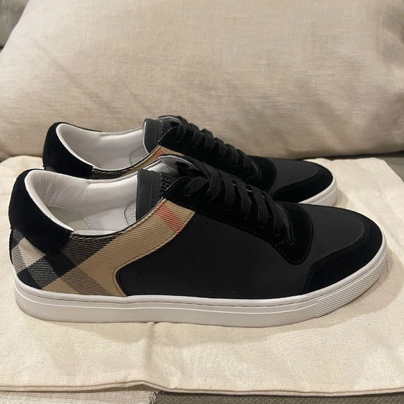 Burberry Mens Suede and Check Sneakers - Picture 2 of 5